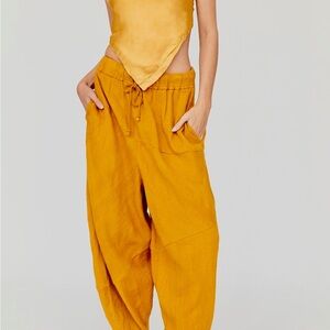 Free People Women’s Golden Syrup Harem, Relaxed, Slouchy Drawstring Pants Size M